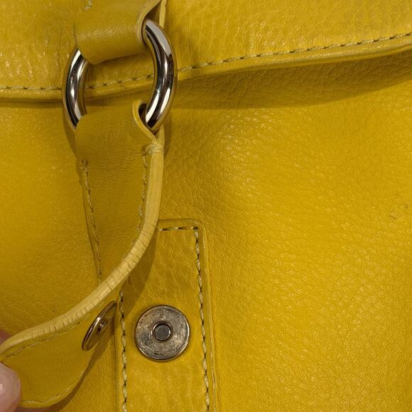 Cole Haan Yellow Pebble Leather Crossbody Bag Swingpack Adjustable Strap Handbag - Picture 6 of 9